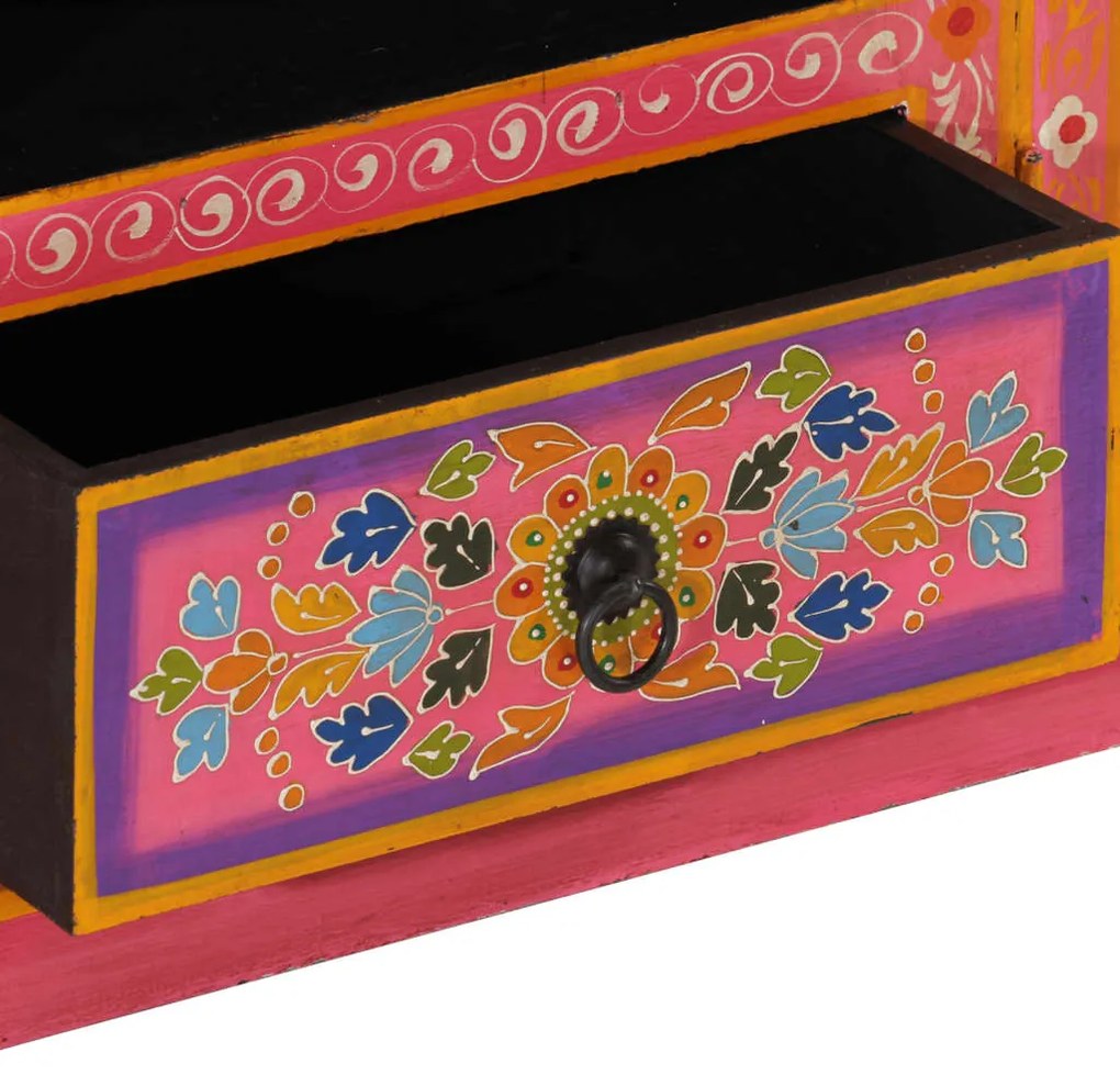 Móvel de TV 110x30x40 cm madeira de mangueira maciça rosa