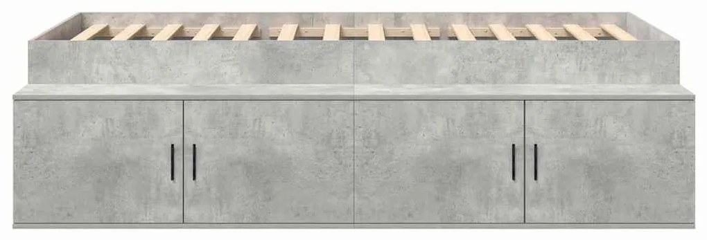 Estrutura de Cama com Armazenamento Cinza Concreto 90x190 cm