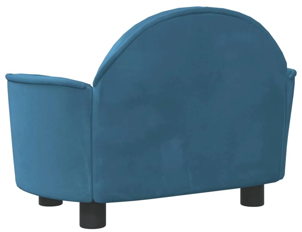 Cama para cães 66x40x45 cm veludo azul