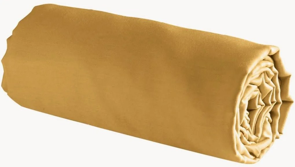 Lençol com elástico em cetim de algodão Uni