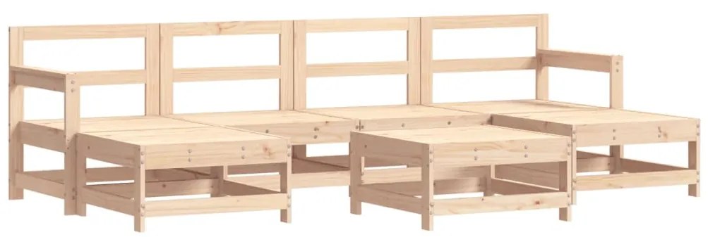 7 pcs conjunto lounge jardim com almofadões madeira maciça