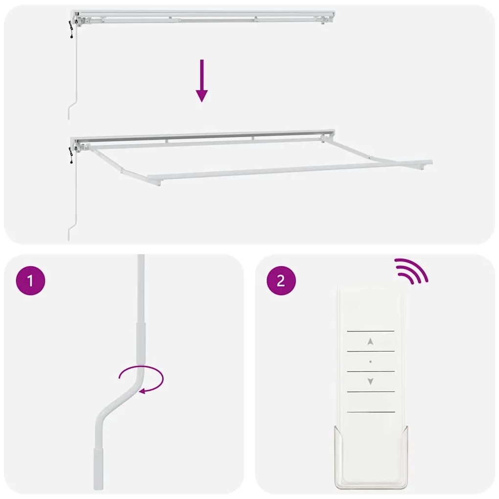 Toldo Elétrico Branco 3.5 x 2 m Alumínio