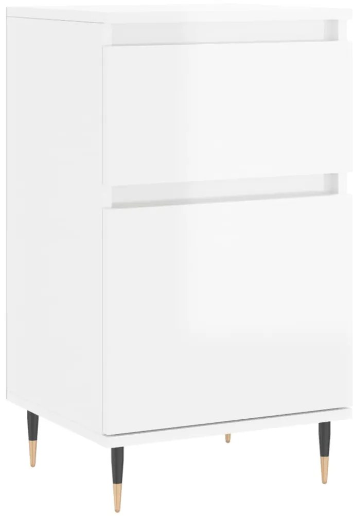 Aparadores 2 pcs 40x35x70 cm deriv. de madeira branco brilhante