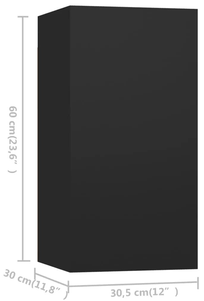 4 pcs conjunto de móveis de TV derivados de madeira preto