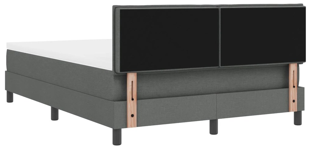 Camas Box com Colchão Cinza Escuro 140x190 cm Tecido
