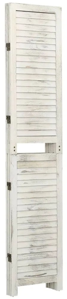 Biombo com 3 painéis 105x165 cm madeira branco antigo