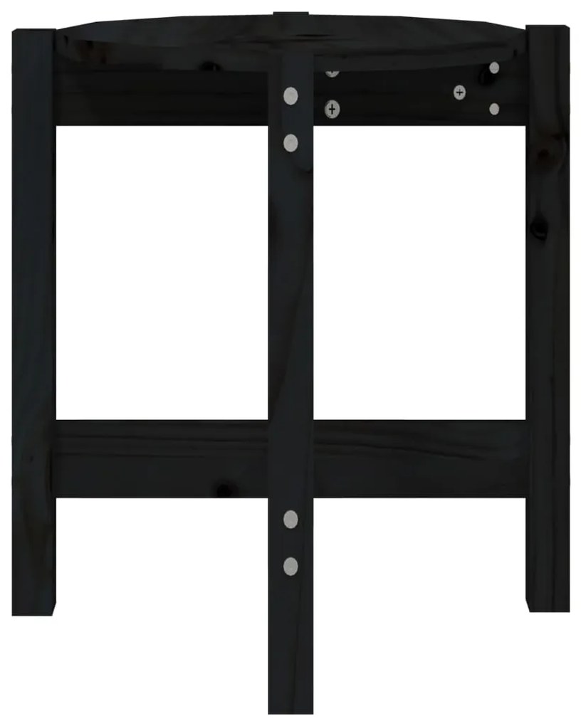 Mesa de centro Ø 42,5x45 cm madeira de pinho maciça preto