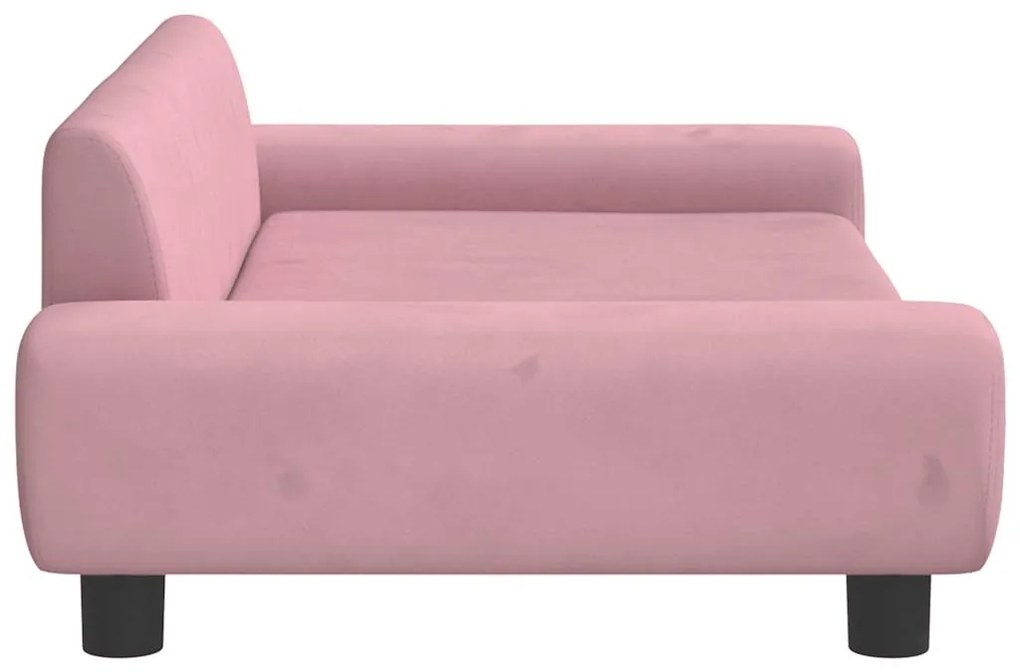 Cama para cães 100x54x33 cm veludo rosa