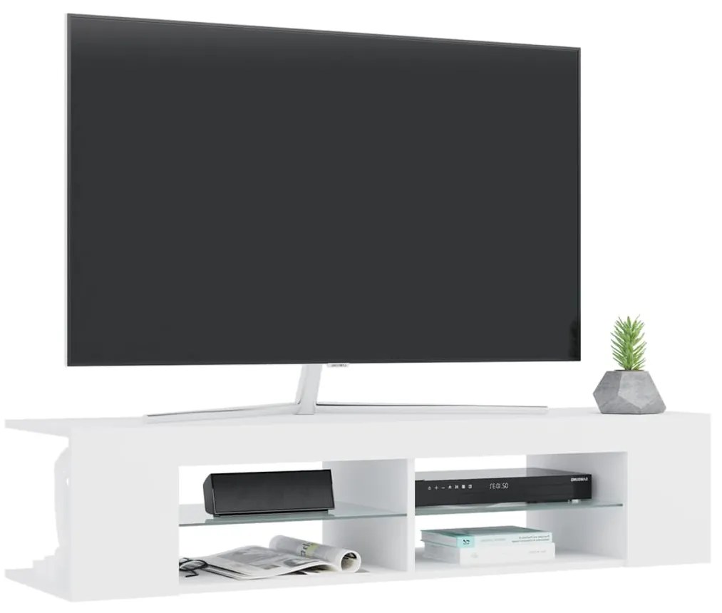 Móvel de TV Rutti com Luzes LED de 135 cm - Branco - Design Moderno