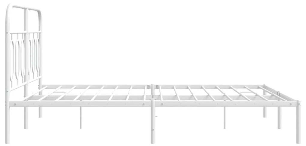 Estrutura de cama com cabeceira 140x200 cm metal branco