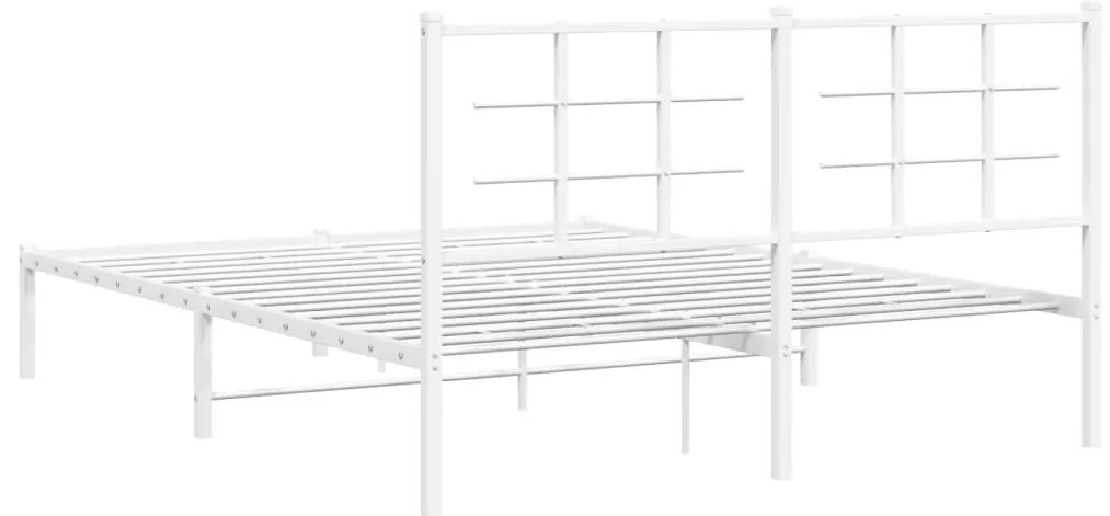Estrutura de cama com cabeceira 160x200 cm metal branco