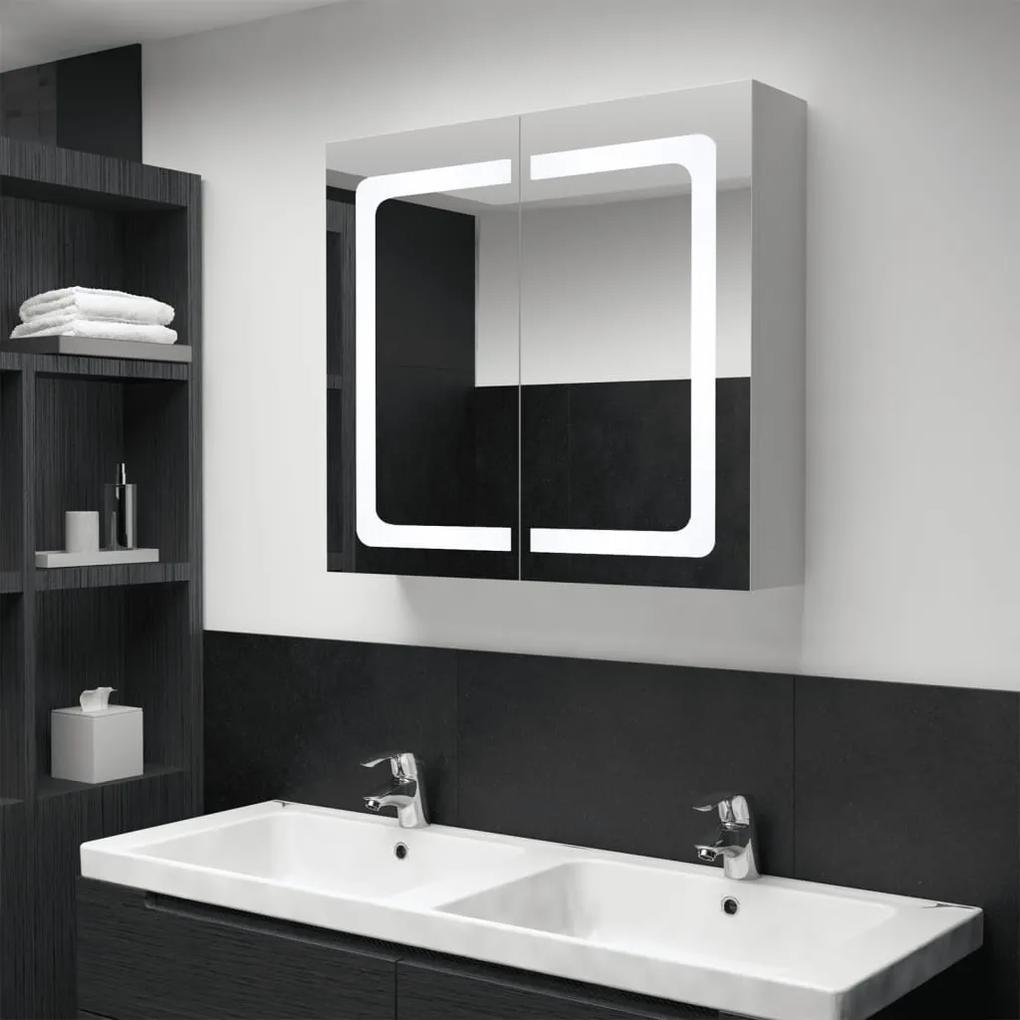 325545 vidaXL Armário espelhado para casa de banho com LED 80x12,2x68 cm