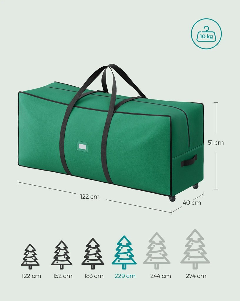 Saco de armazenamento 122 x 40 x 51 cm para árvore de Natal Verde