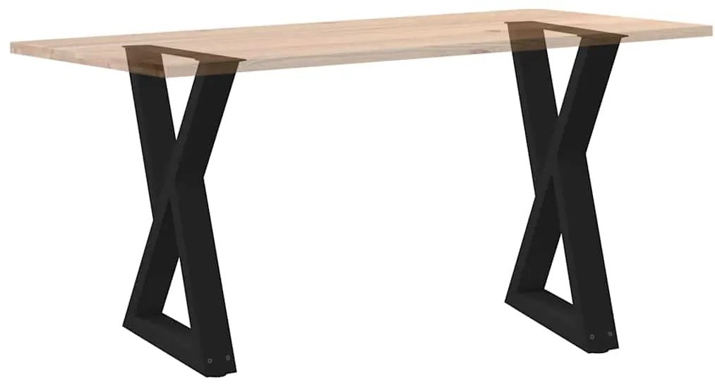 Pés para mesa de jantar 2 peças preto 60x(72-73,3) cm aço