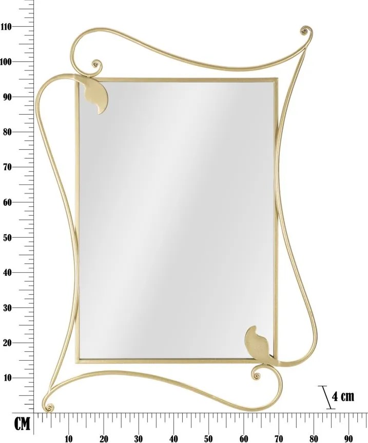 ESPELHO DE PAREDE PETAL 80X4X110 CM DOURADO