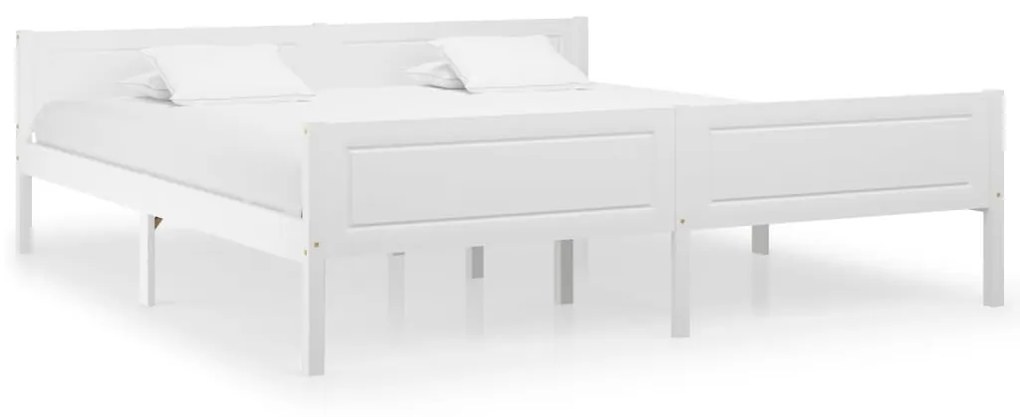 vidaXL Estrutura de cama em pinho maciço 180x200 cm branco