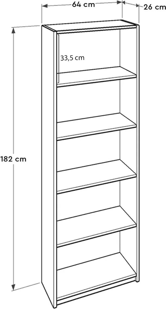 Estante “Nörda” — 64x26x182 cm — Design Moderno em Carvalho Sonomo com