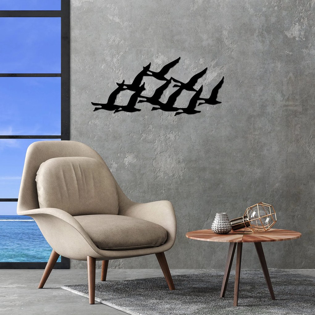 Acessório Decorativo de Parede Migrant Birds – Preto – 29 x 70 cm