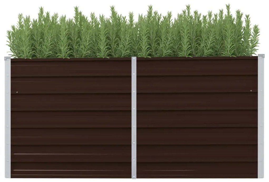 45717 vidaXL Canteiro elevado de jardim aço galvanizado 160x40x77cm castanho