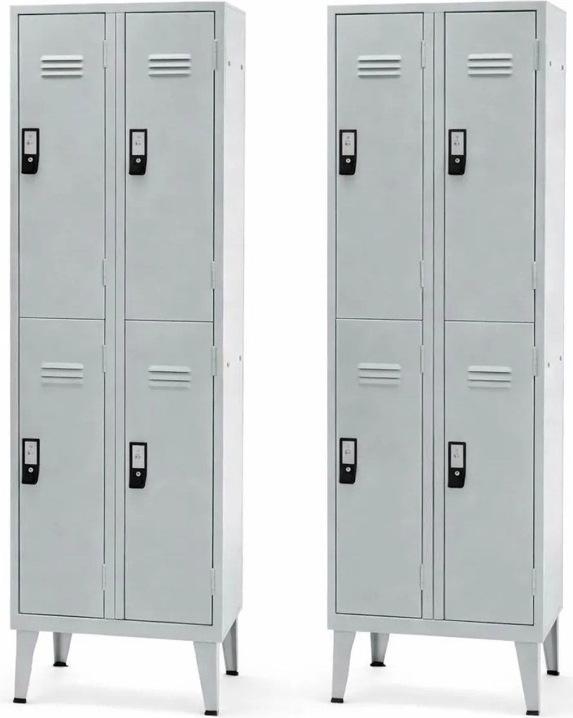 Pack 2 Cacifos Metálicos Duplo 4 Cacifos 1900x600x500mm Standard