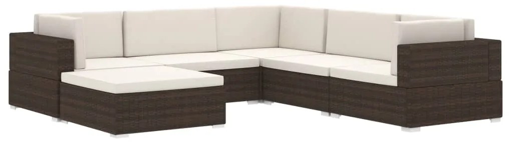 Apoio de pés seccional c/ almofadão 1 pc vime PE castanho