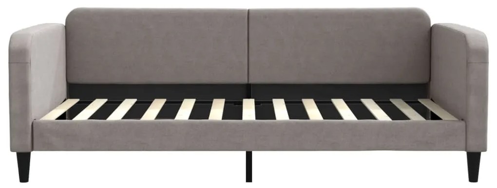 Sofá-cama com gavetão 100x200 cm tecido cinzento-acastanhado