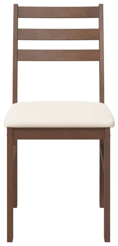 Cadeiras de jantar com almofadões 2 pcs madeira maciça castanho
