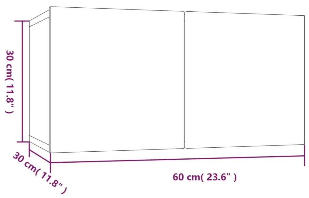 Conjunto móveis de TV 4 pcs madeira processada branco