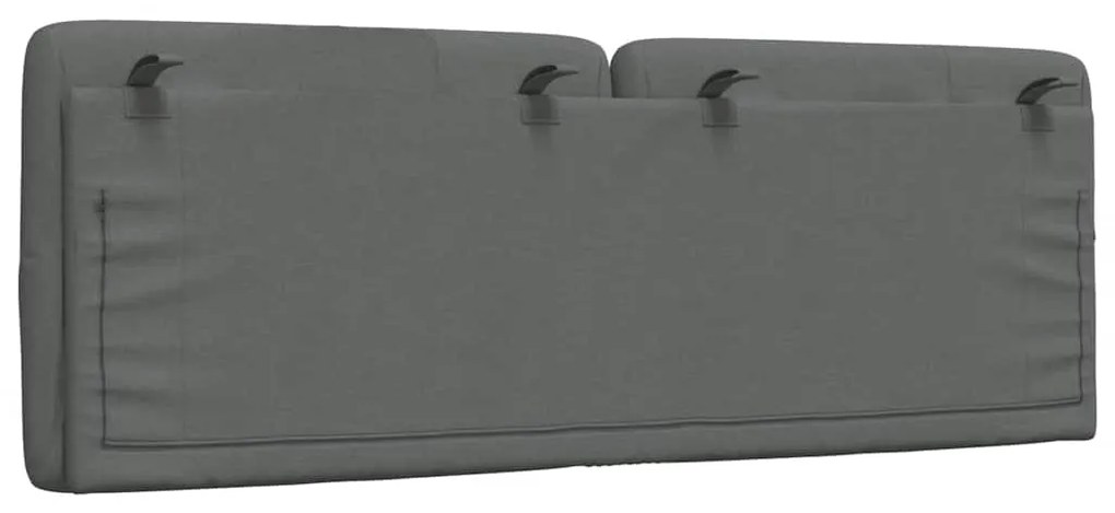 Almofadão de cabeceira 120 cm tecido cinzento-escuro