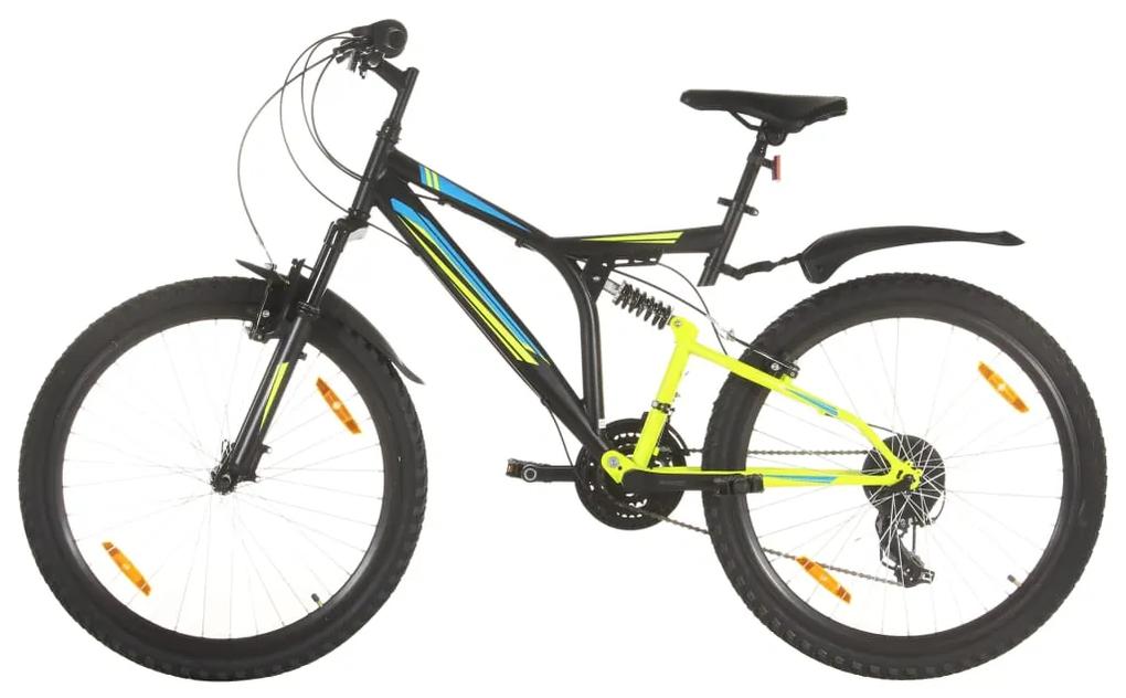 3067229 vidaXL Bicicleta de montanha 21 velocidades roda 26" 49 cm preto