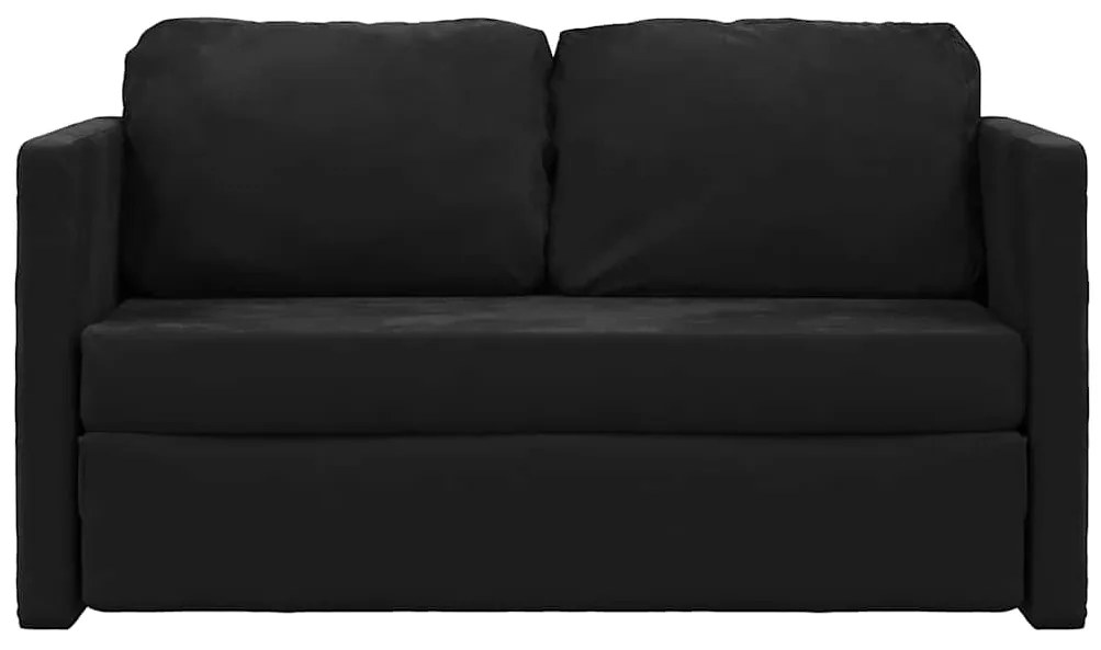 Sofá-cama sem pés 122x204x55 cm veludo preto