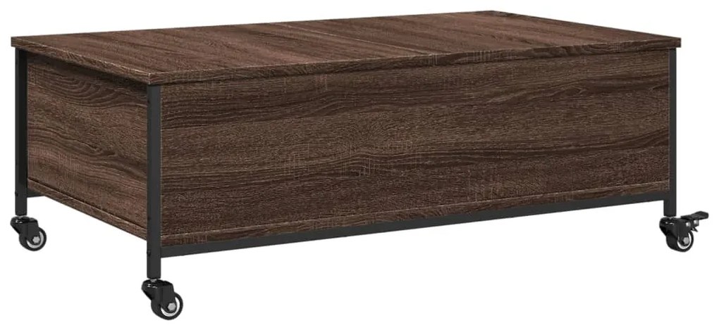 Mesa de centro com rodas derivados de madeira carvalho castanho