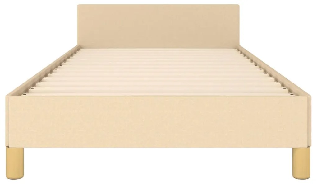 Estrutura de cama sem colchão 100x200 cm tecido cor creme