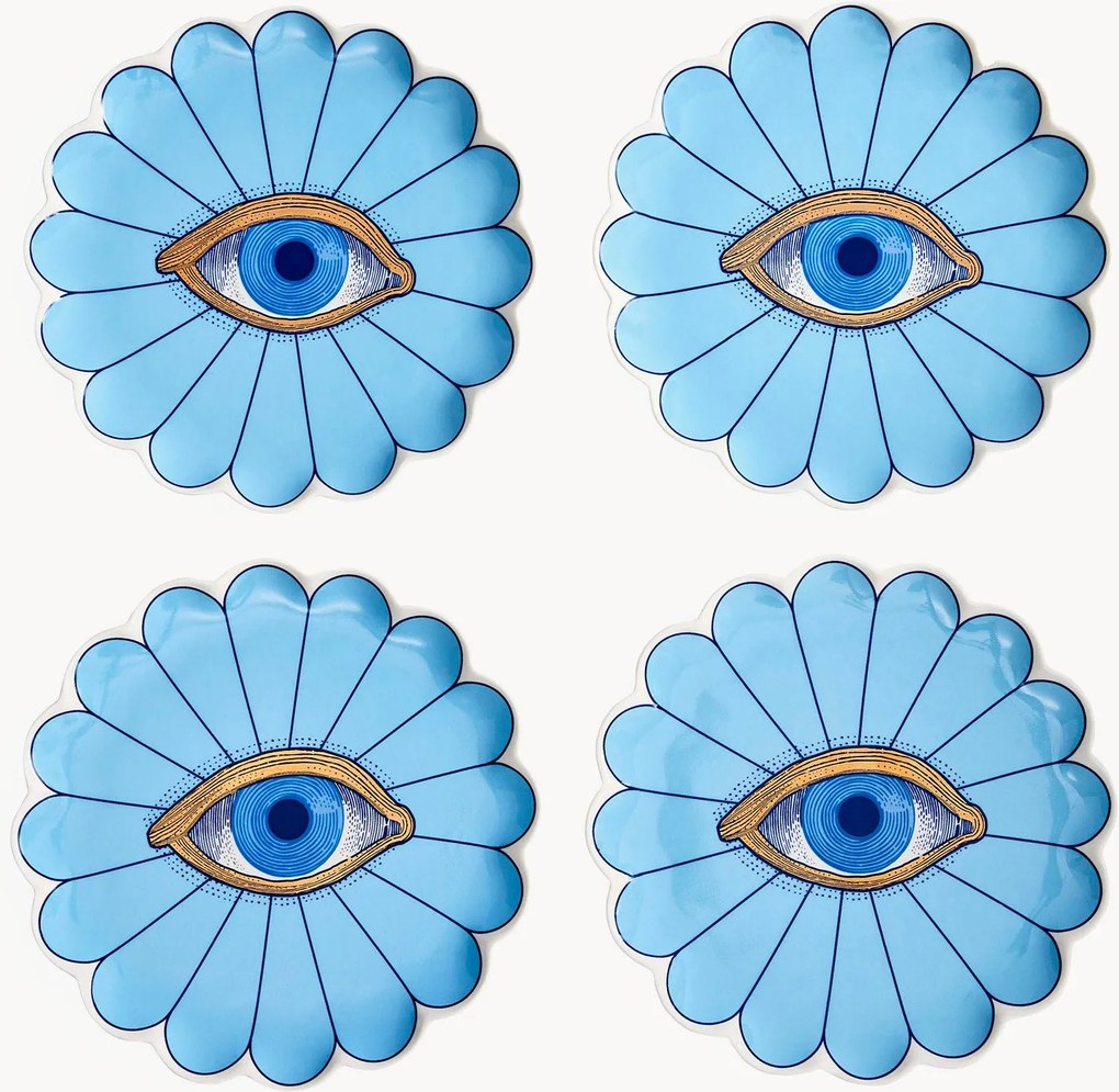 Pratos de sobremesa em porcelana Fleur, conjunto de 4