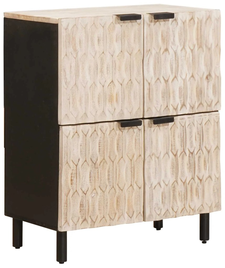 vidaXL Buffet com porta Acabamento em Wash Branco 60 x 33 x 75 cm