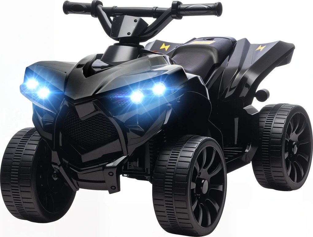 Moto 4 Elétrica 6V Infantil para crianças dos 18 aos 56 meses, 70 x 42 x 45 cm, Motor de 6 V, Preto