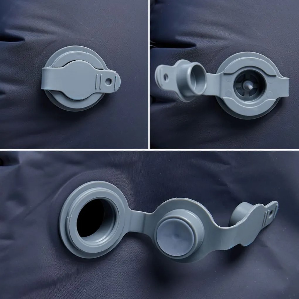 Colchão de campismo insuflável c/ almofada 1 pessoa cinza