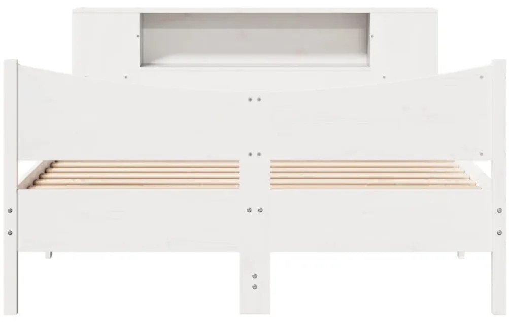 Cama sem colchão 135x190 cm madeira de pinho maciça branco