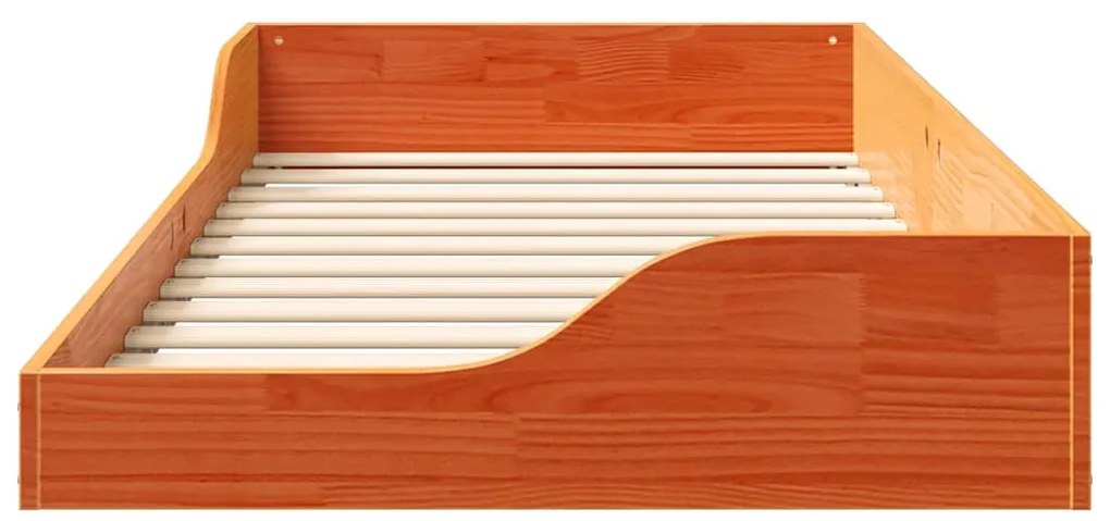 Estrutura de cama de chão Castanho-mel 75 x 190 cm
