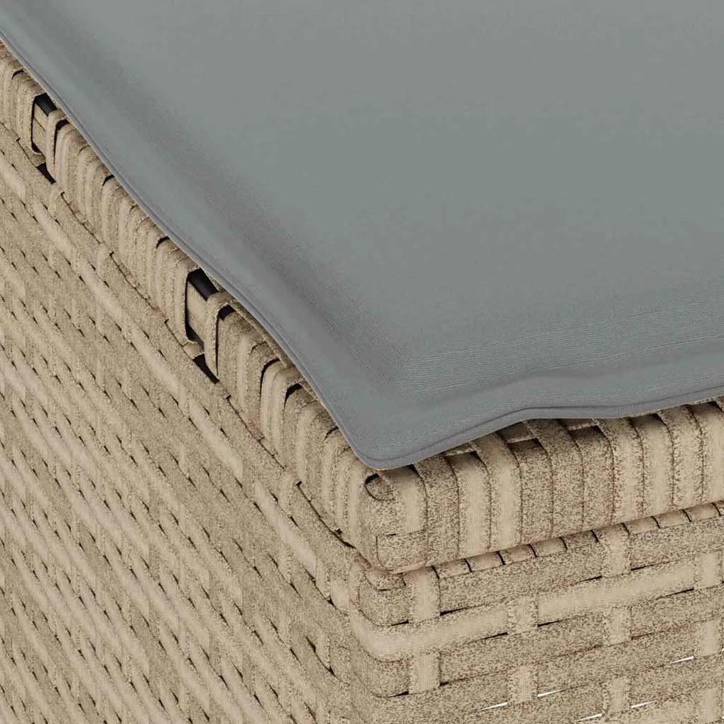 Conjunto de Jantar Jardim 3 Peças com Almofadas Bege em Rattan Sintéti
