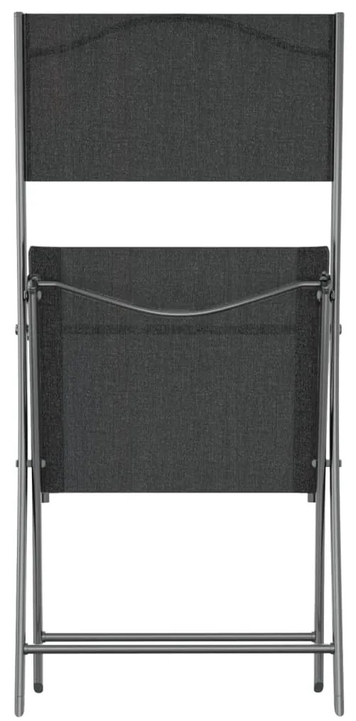 Cadeiras de exterior dobráveis 4 pcs aço e textilene preto