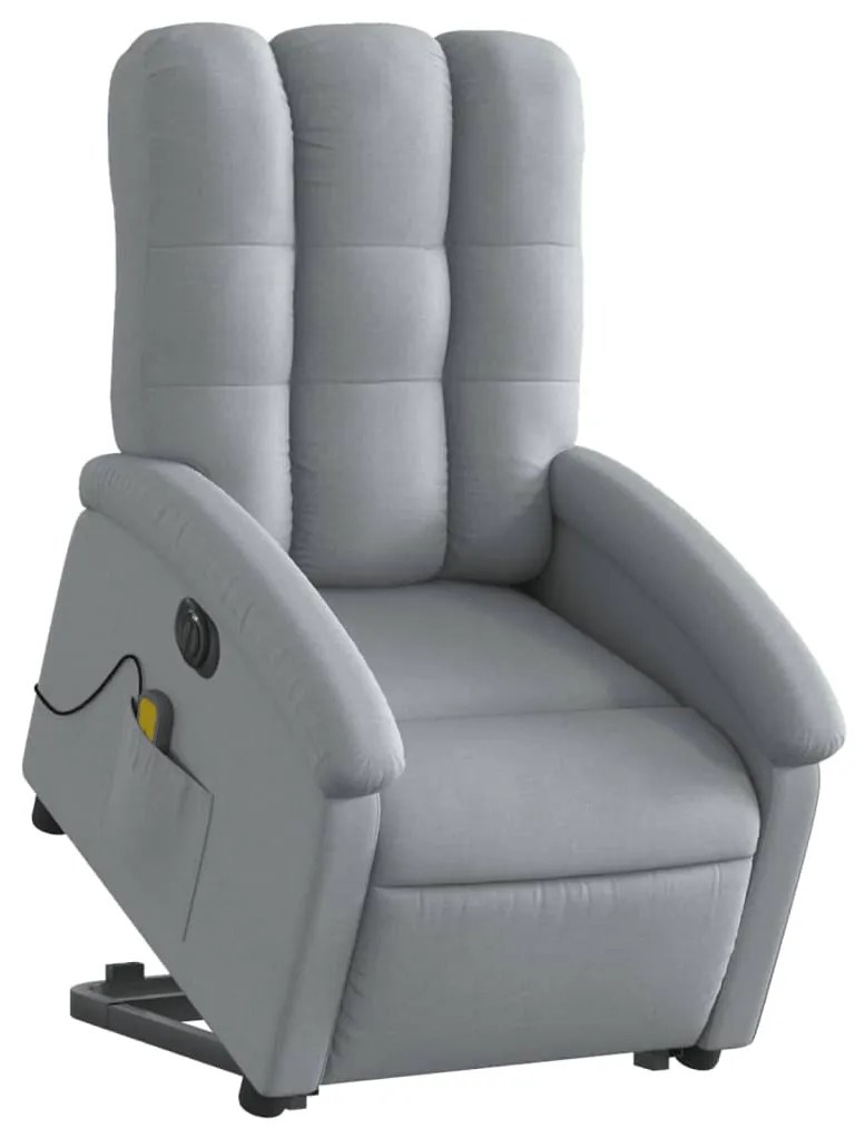 Poltrona elétrica reclinável massagens tecido cinzento-claro
