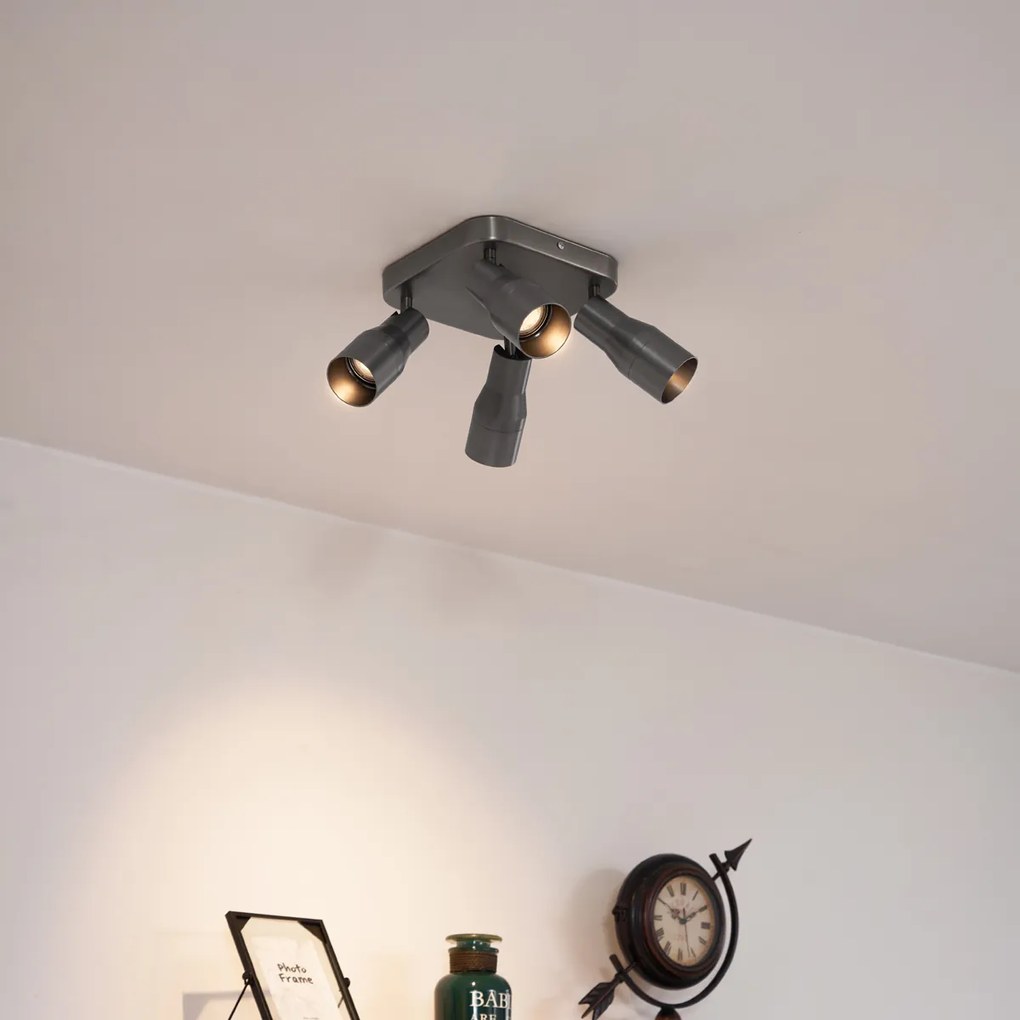 Foco de teto quadrado GU10 50mm 4 luzes - Stanley