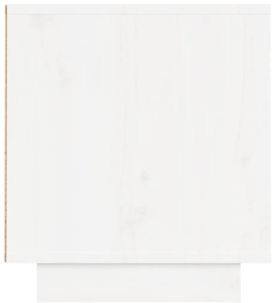 Móvel de TV 140x35x40 cm madeira de pinho maciça branco
