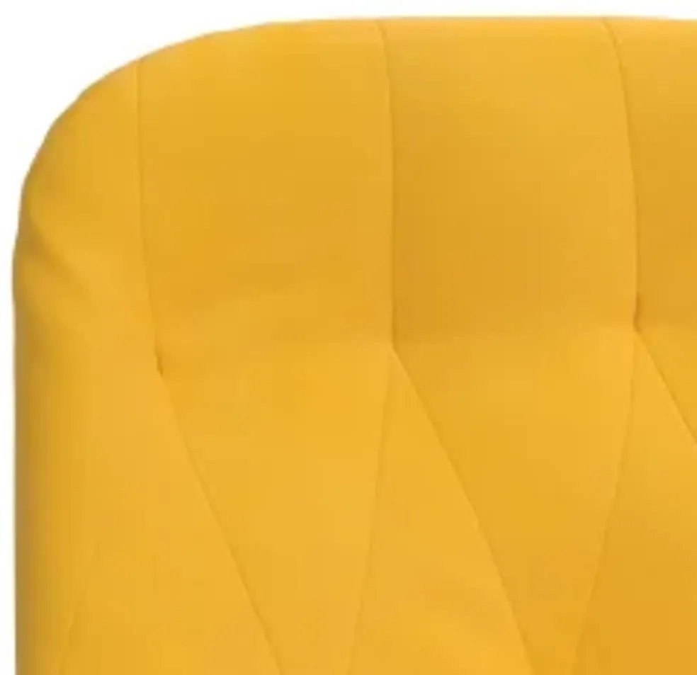 Cadeira de descanso com banco p/ pés veludo amarelo mostarda