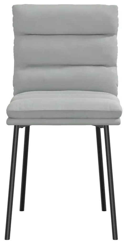 Cadeiras de jantar 2 pcs veludo cinzento-claro