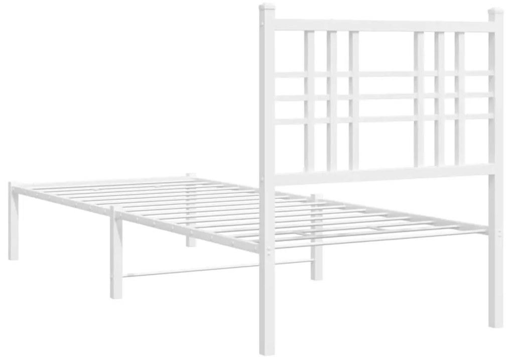 Estrutura de cama com cabeceira 80x200 cm metal branco