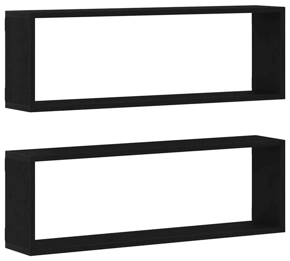 Prateleiras de Parede vidaXL - Conjunto de 2, Carvalho Preto, 80x15x26