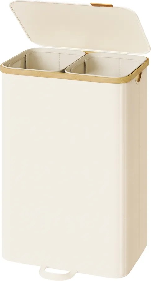 Cesto da roupa suja com tampa 150L 52 x 38,5 x 75 cm Creme