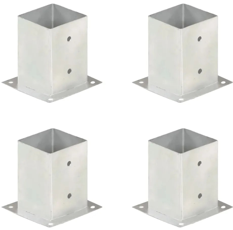 vidaXL Suportes para postes 4 pcs metal galvanizado 101 mm